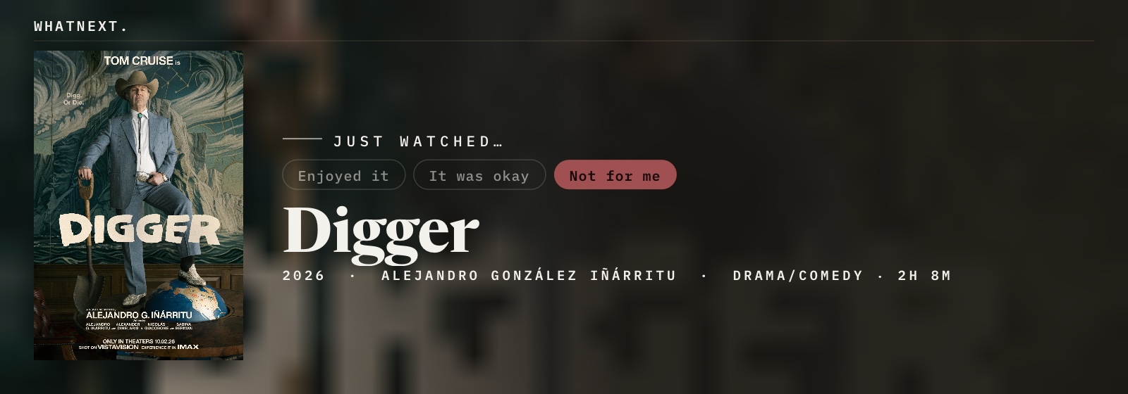 Just watched Digger (2026, Alejandro González Iñárritu, Satire)